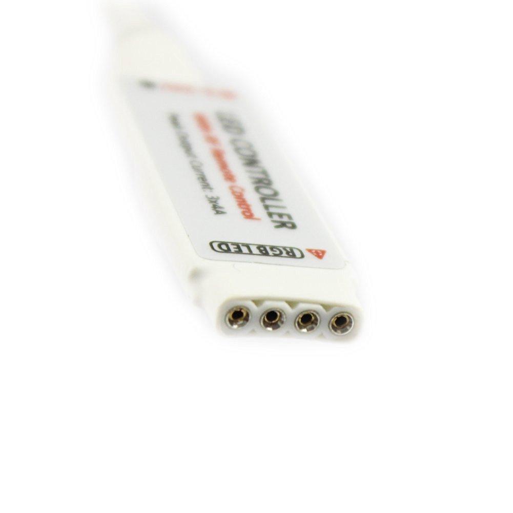 RF Wireless Mini LED Controller with 10-key Remote 5V-24V 12A / 3 Channels for RGB/GRB LED Strip SMD5050 SMD3528 Color Changing - LEDStrips8