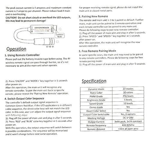 DC5-24V 12A RGB LED Dimmer Controller with Mini RF Wirelless 17keys Remote Controller for SMD5050 3528 RGB LED Strip Lights - LEDStrips8