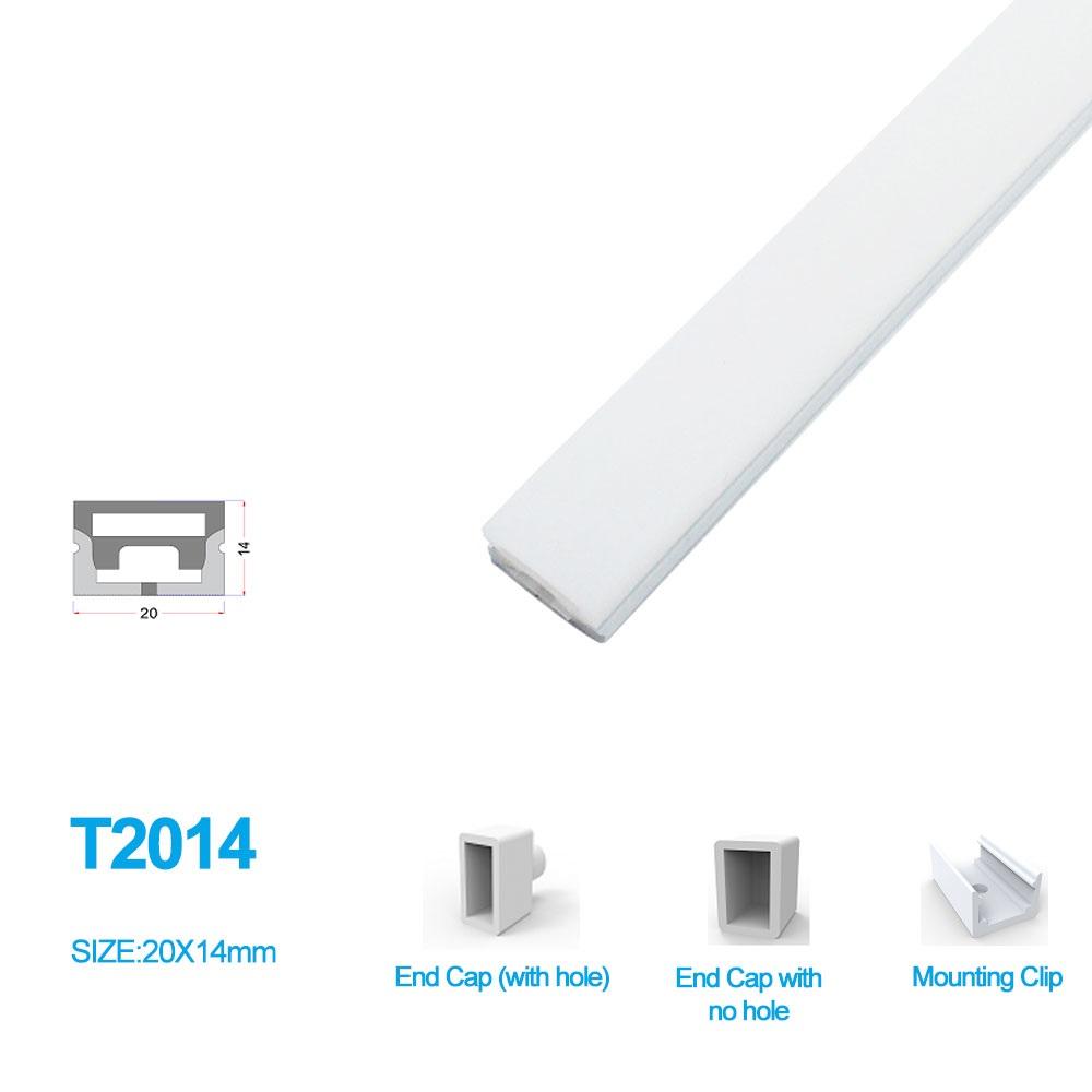1M/5M/10M Pack of T2014 LED Neon Light Housing Kit with End Caps and Mounting Clips, Flexible Neon Channel Fit for 10mm Wide LED Strip Lights - LEDStrips8