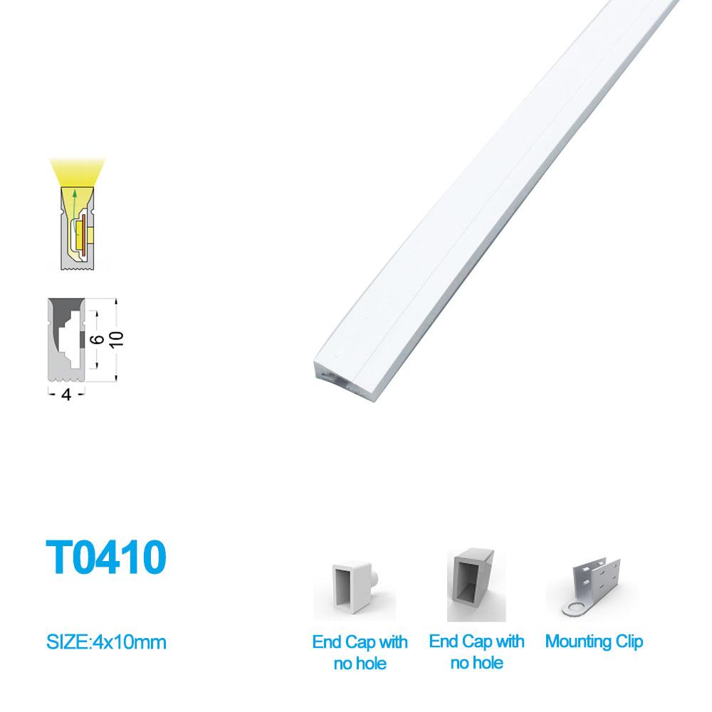 1M/5M/10M/20M Pack of T0410 LED Neon Light Housing Kit with End Caps and Mounting Clips, Flexible Neon Channel Fit for 5mm Wide LED Strip Lights - LEDStrips8