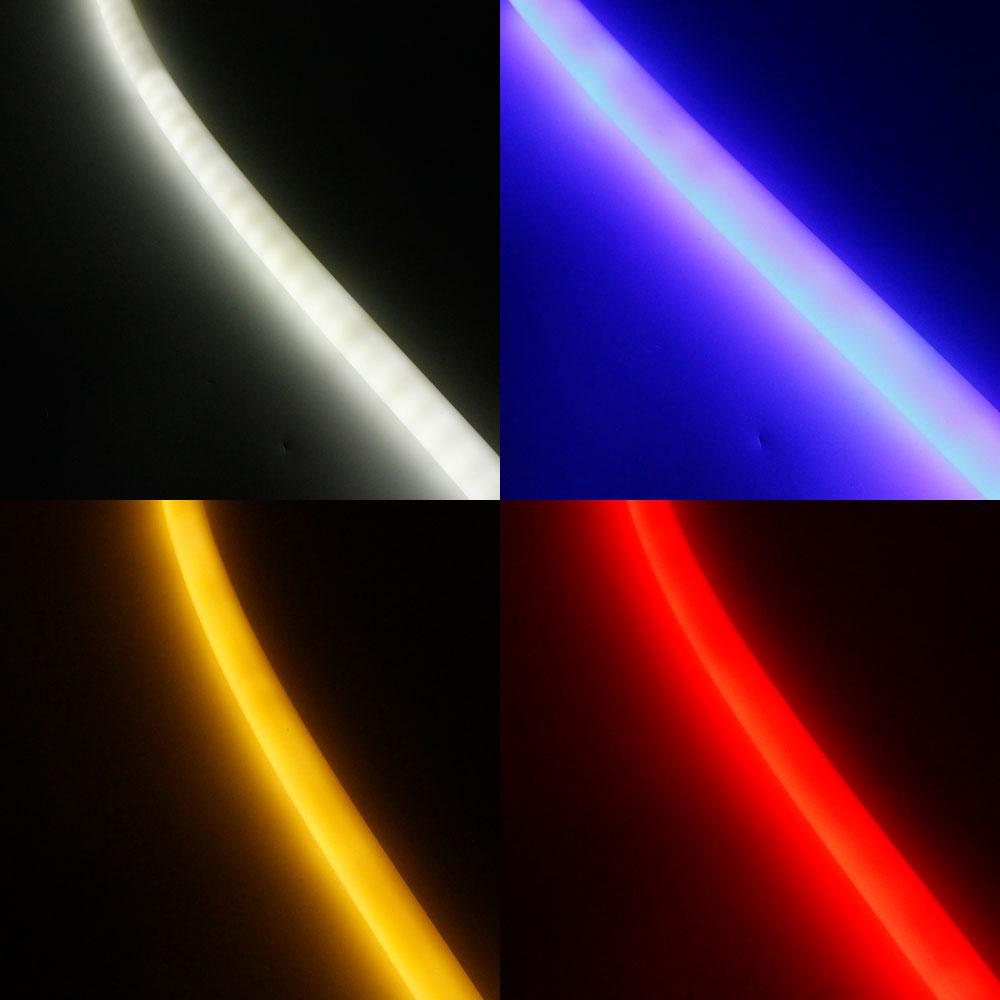 1M/5M/10M Pack of T22D LED Neon Light Housing Kit with End Caps and Mounting Clips, Flexible Neon Channel Fit for 10mm Wide LED Strip Lights - LEDStrips8