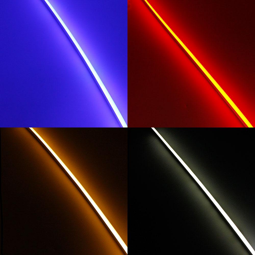 1M/5M/10M/20M Pack of T0606 LED Neon Light Housing Kit with End Caps and Mounting Clips, Flexible Neon Channel Fit for 3mm Wide LED Strip Lights - LEDStrips8