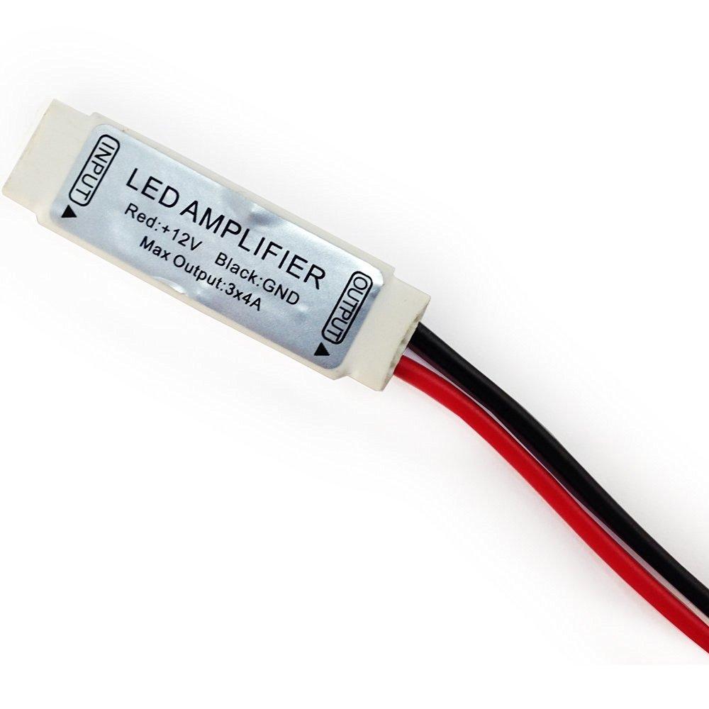 Mini RGB LED Amplifier Controller with for RGB multi-color 5050 3528 LED Flexible Strip Light DC12V 12A 144W RGB 4pin Signal amplifier - LEDStrips8