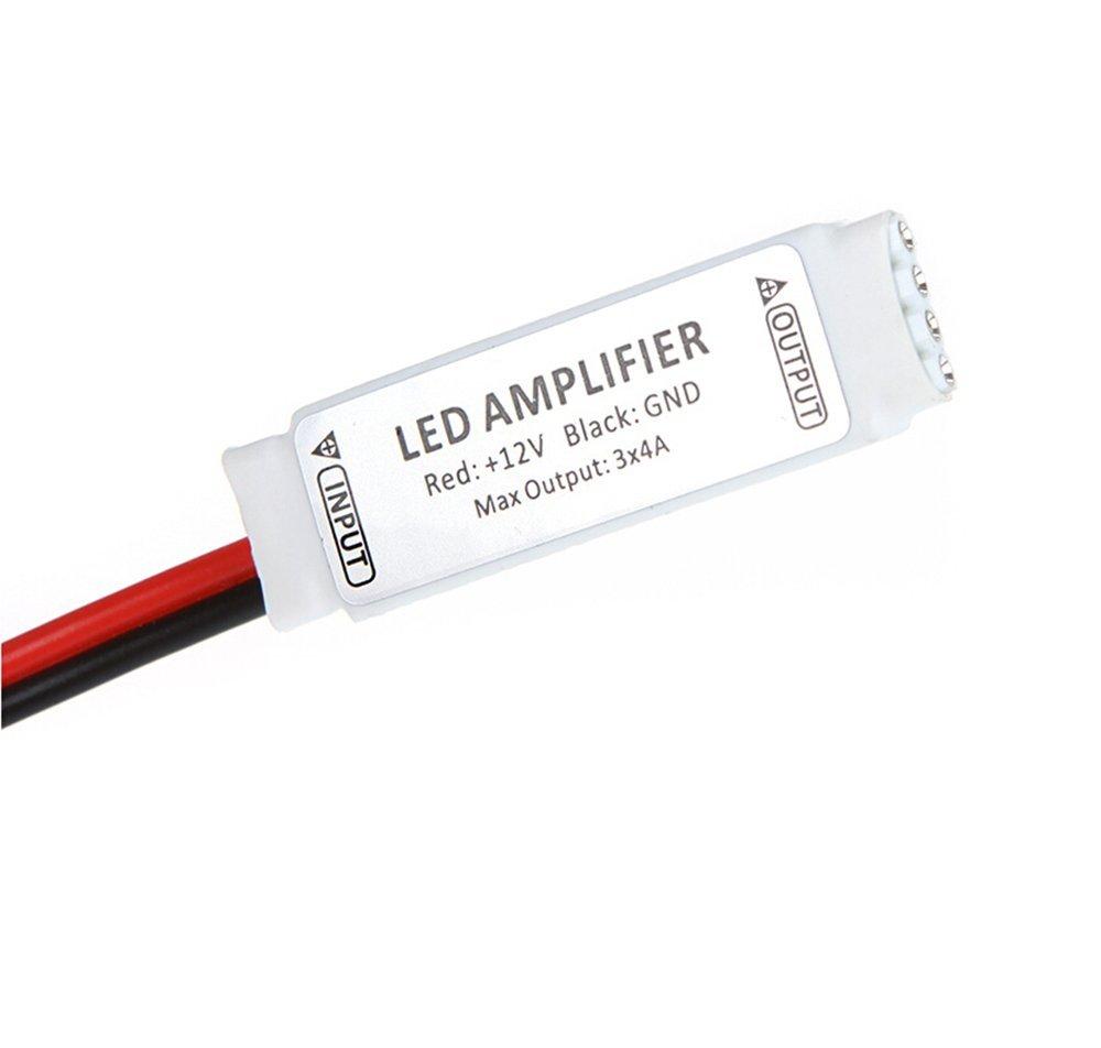 Mini RGB LED Amplifier Controller with for RGB multi-color 5050 3528 LED Flexible Strip Light DC12V 12A 144W RGB 4pin Signal amplifier - LEDStrips8