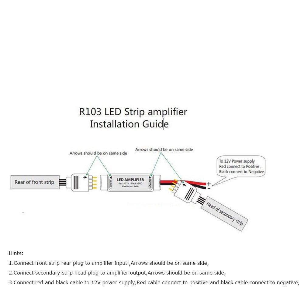 Mini RGB LED Amplifier Controller with for RGB multi-color 5050 3528 LED Flexible Strip Light DC12V 12A 144W RGB 4pin Signal amplifier - LEDStrips8