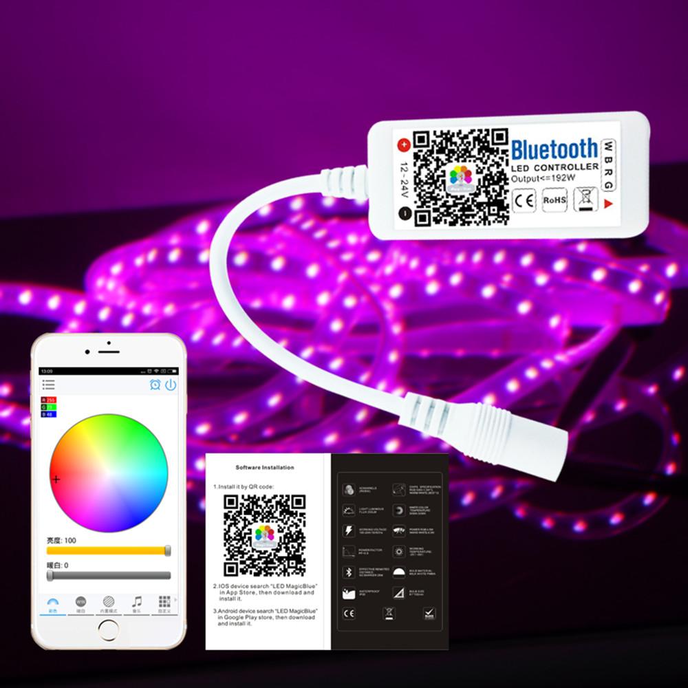 Wireless WiFi Smart Phone APP LED Controller or with 24Key IR Remote Controller for RGBW/RGBWW LED Flexible Strip Lights - LEDStrips8