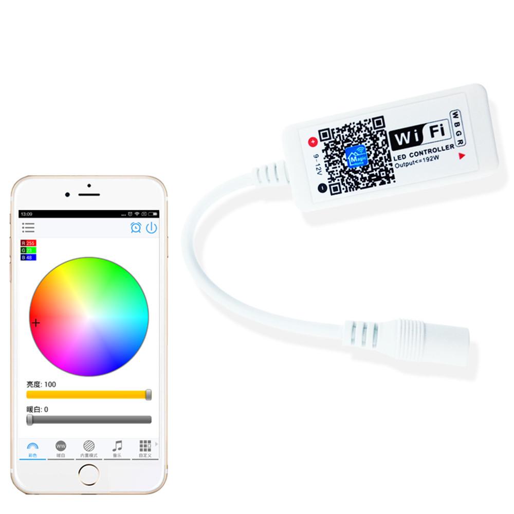 Wireless WiFi Smart Phone APP LED Controller or with 24Key IR Remote Controller for RGBW/RGBWW LED Flexible Strip Lights - LEDStrips8