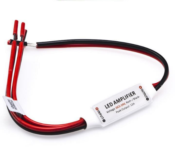 Mini Amplifier 2 Channel for 5V 12V or 24V for Single Color LED Flexible Strip Lights - LEDStrips8