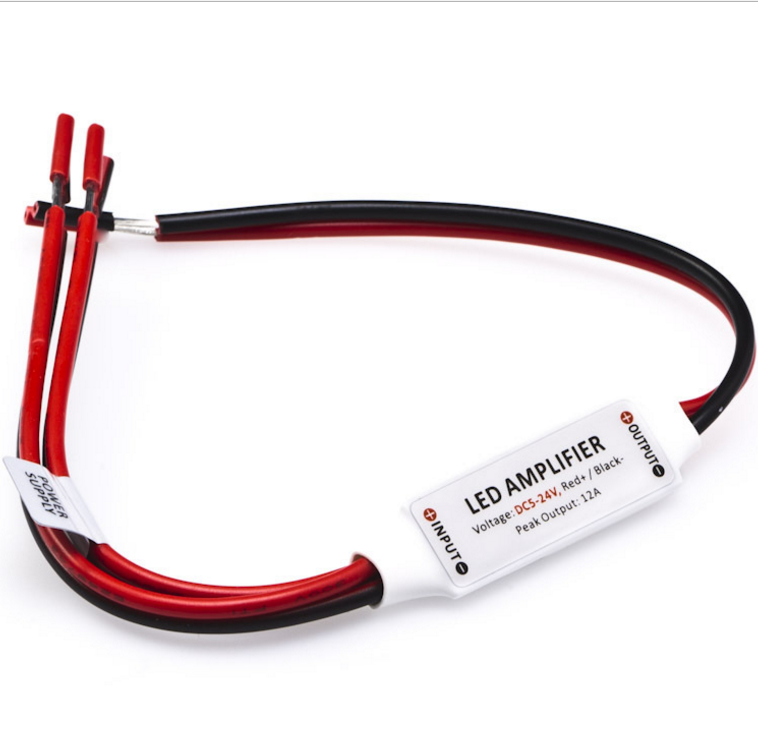 Mini Amplifier 2 Channel for 5V 12V or 24V for Single Color LED Flexible Strip Lights - LEDStrips8