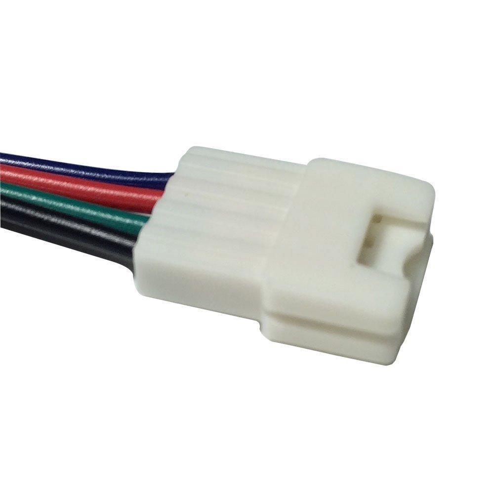 2 Pack (2016 Updated Version) Solderless Jumper Snap Down 4Conductor LED Strip Connectors for 10mm Wide SMD5050 RGB Color Flex LED Strips - LEDStrips8