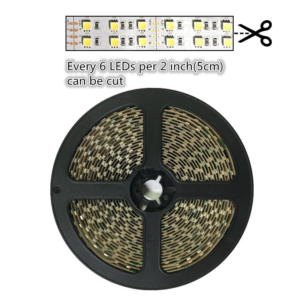 DC 12V Dimmable SMD3528-1200 Double Row Flexible LED Strips 240 LEDs Per Meter 15mm Width 1200lm Per Meter - LEDStrips8