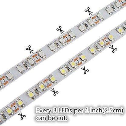DC 12V Dimmable SMD3528-600 Flexible LED Strips 120 LEDs Per Meter 8mm Width 600lm Per Meter - LEDStrips8