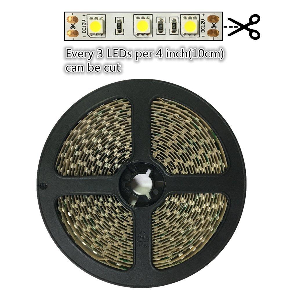 Red/Blue/Yellow/Green DC 12V Dimmable SMD2835-300 Flexible LED Strips 60 LEDs Per Meter 8mm Width LED Tape Light - LEDStrips8