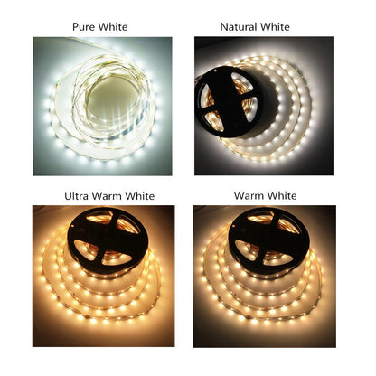 2700K/3000K/4000K/5500K White Color DC 12V Dimmable SMD2835-300 Flexible LED Strips 60 LEDs Per Meter 8mm Width 1000lm Per Meter LED Tape Light - LEDStrips8