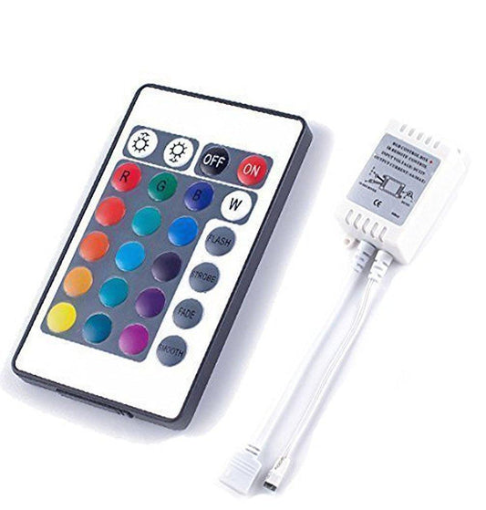 24Key IR Remote Controller for RGB LED Strip Lights 4-pin DC12V-24V LED Strip Controller - LEDStrips8