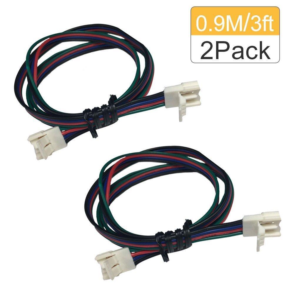 2 Pack (2016 Updated Version) Solderless Jumper Snap Down 4Conductor LED Strip Connectors for 10mm Wide SMD5050 RGB Color Flex LED Strips - LEDStrips8