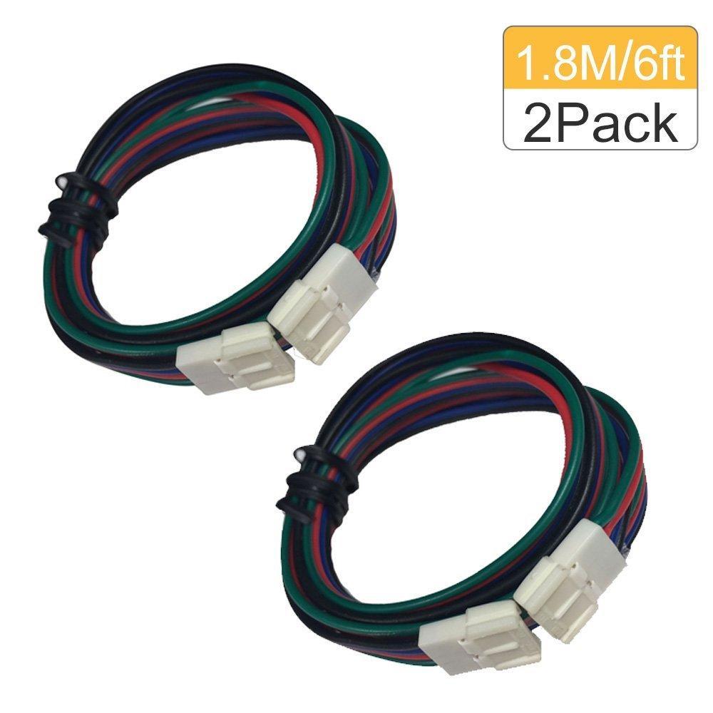 2 Pack (2016 Updated Version) Solderless Jumper Snap Down 4Conductor LED Strip Connectors for 10mm Wide SMD5050 RGB Color Flex LED Strips - LEDStrips8