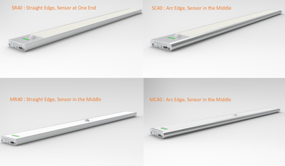 40cm (15.75'') LED Motion Sensor Light, 1500mA Rechargeable Wireless Motion Nightlight Portable Magnetic Stick Up Night Light
