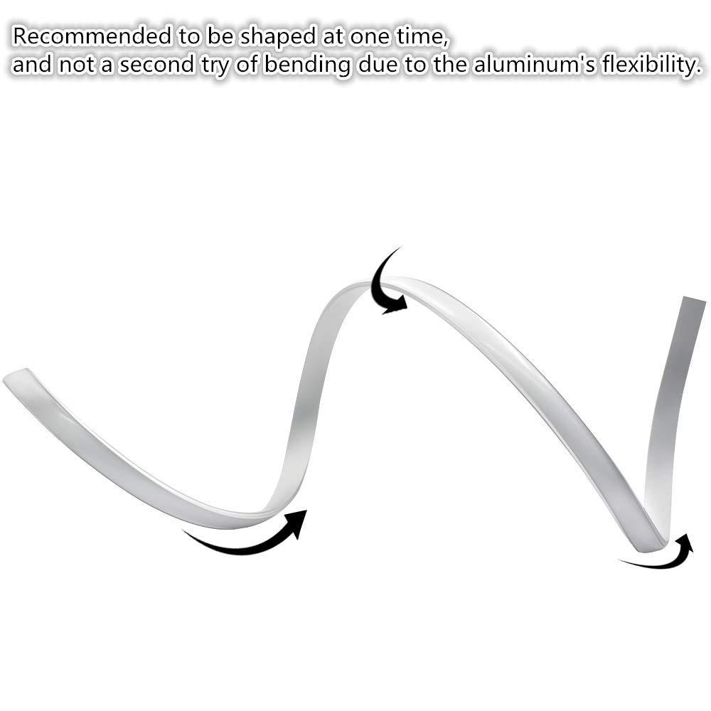 5Pack 1Meter (40'') Bendable Aluminum Channel System with Cover, End Caps, and Mounting Clips, for LED Strip Installations, Ultra-Thin Silver Finish - LEDStrips8