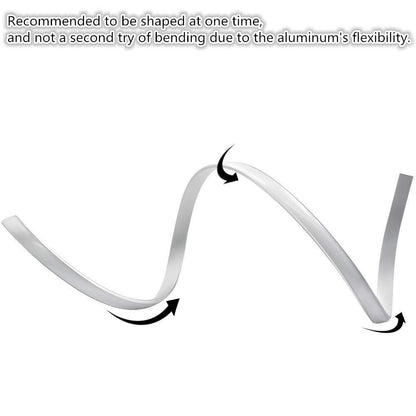 5Pack 1Meter (40'') Bendable Aluminum Channel System with Cover, End Caps, and Mounting Clips, for LED Strip Installations, Ultra-Thin Silver Finish - LEDStrips8