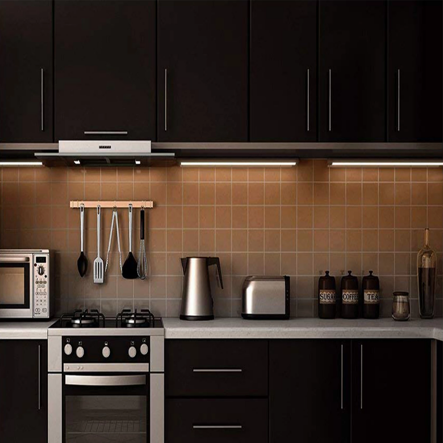 Ultra Thin LED Under Cabinet Lighting, Dimmable Under Counter Lighting, 10W 600LM CRI90, Daylight White 5000K, All Accessories Included, 2 Pack - LEDStrips8