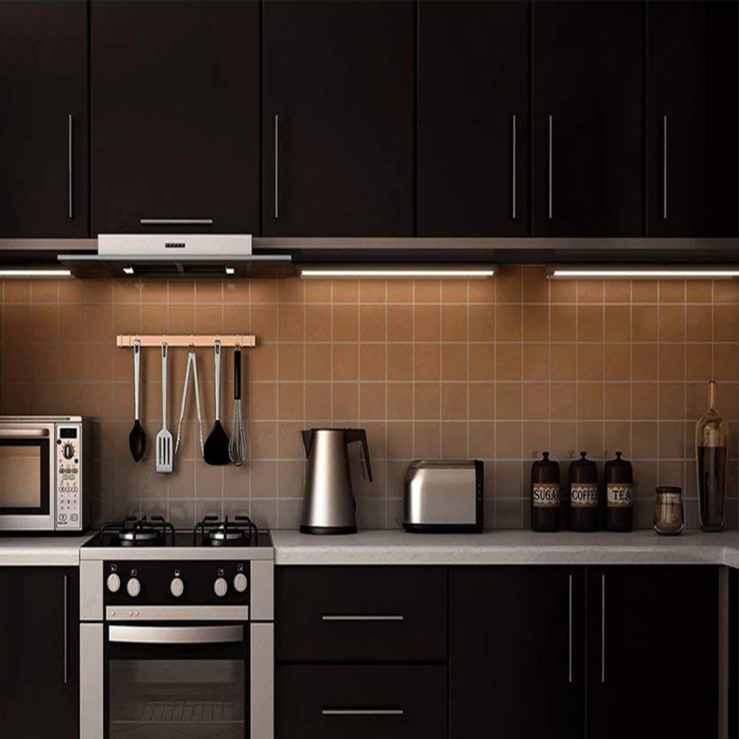 Ultra Thin LED Under Cabinet Lighting, Dimmable Under Counter Lighting, 10W 600LM CRI90, Daylight White 5000K, All Accessories Included, 2 Pack - LEDStrips8