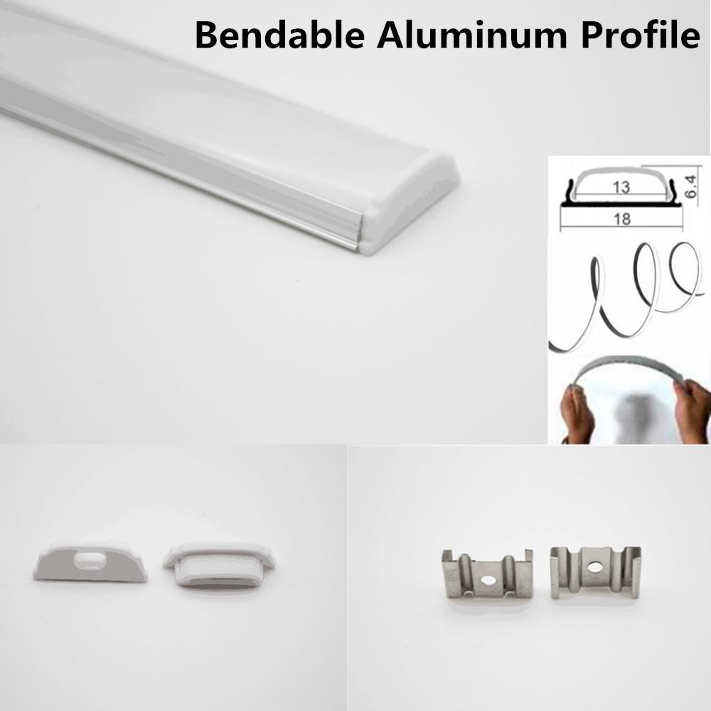 5Pack 1Meter (40'') Bendable Aluminum Channel System with Cover, End Caps, and Mounting Clips, for LED Strip Installations, Ultra-Thin Silver Finish - LEDStrips8