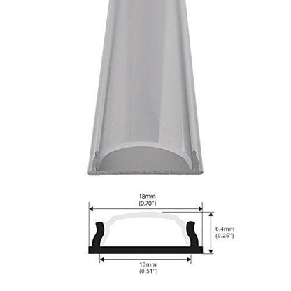 5Pack 1Meter (40'') Bendable Aluminum Channel System with Cover, End Caps, and Mounting Clips, for LED Strip Installations, Ultra-Thin Silver Finish - LEDStrips8