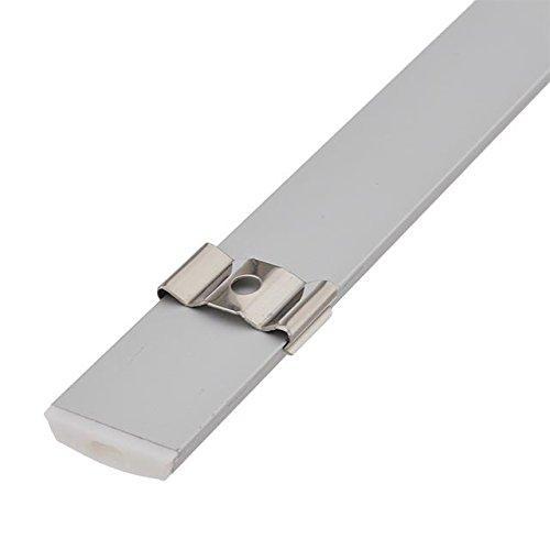 5Pack 1Meter (40'') Bendable Aluminum Channel System with Cover, End Caps, and Mounting Clips, for LED Strip Installations, Ultra-Thin Silver Finish - LEDStrips8