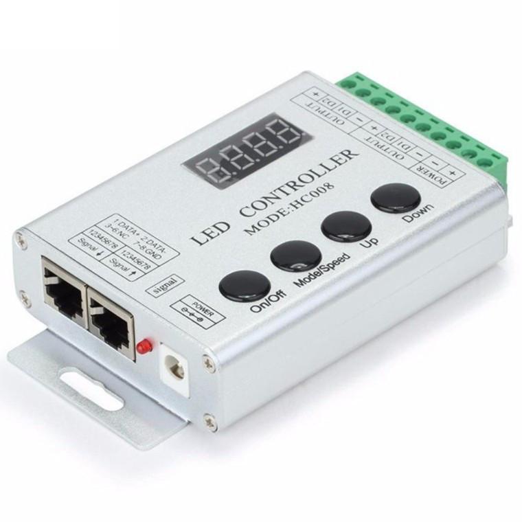 Aluminum Shell LED Controller 4 Key RF Wireless Remote Pixel SPI Controller for Addressable Dream Color RGB/RGBW LED Lights DC5-24V - LEDStrips8