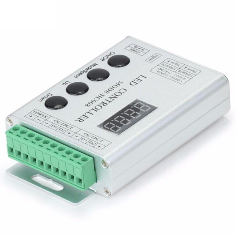 Aluminum Shell LED Controller 4 Key RF Wireless Remote Pixel SPI Controller for Addressable Dream Color RGB/RGBW LED Lights DC5-24V - LEDStrips8
