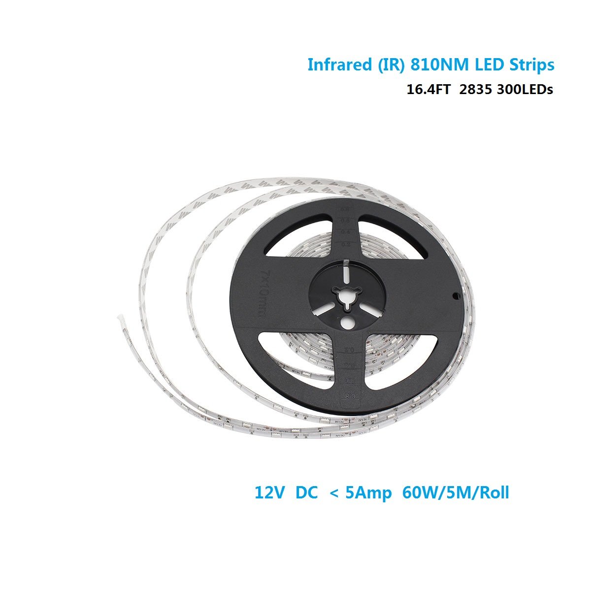 DC12V SMD2835-300-IR InfraRed (810nm) Single Chip Flexible LED Strips ...