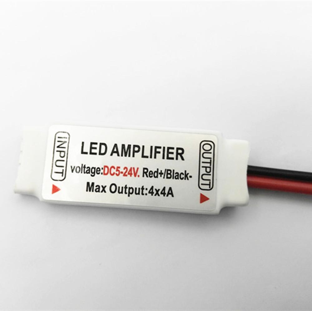 Mini RGBW Amplifier 4 Channel for 12V or 24V RGBW / RGBWW Color LED Flexible Strip Lights - LEDStrips8
