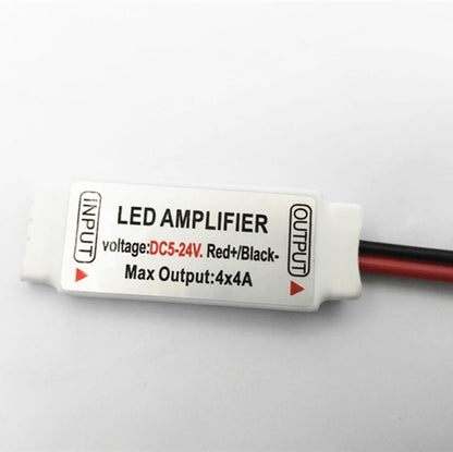 Mini RGBW Amplifier 4 Channel for 12V or 24V RGBW / RGBWW Color LED Flexible Strip Lights - LEDStrips8
