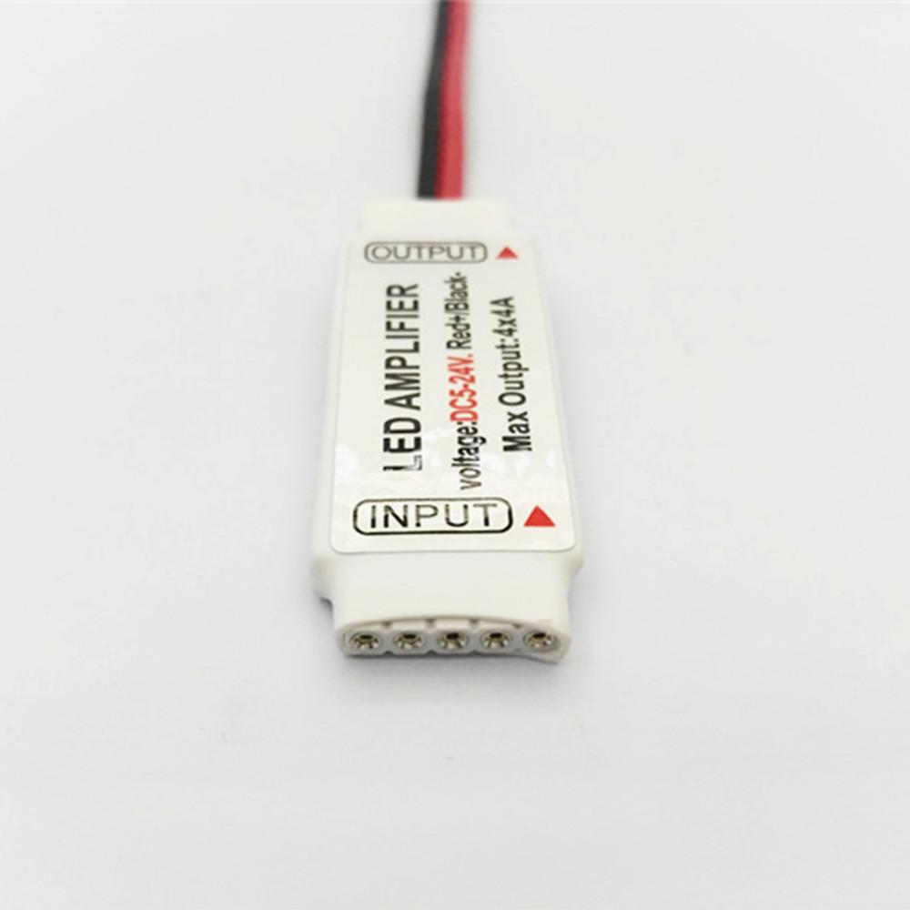 Mini RGBW Amplifier 4 Channel for 12V or 24V RGBW / RGBWW Color LED Flexible Strip Lights - LEDStrips8