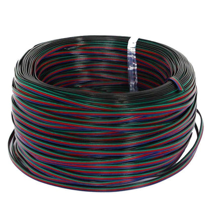 22Guage RGB LED Strip Extension Cable 4pin 4Color Stand Wire Bonded Flat Cable for SMD5050 3528 RGB Color - LEDStrips8