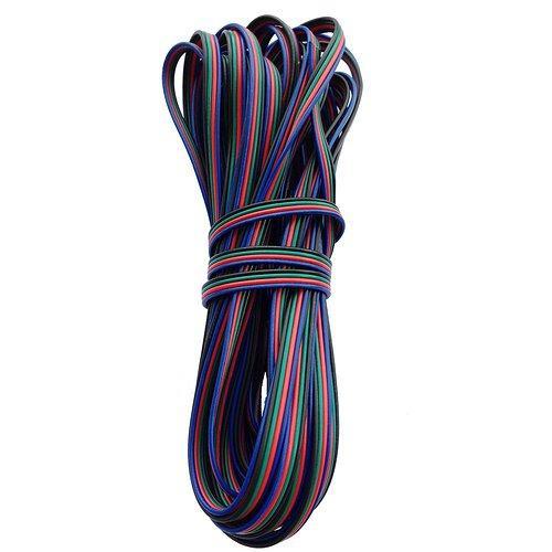 22Guage RGB LED Strip Extension Cable 4pin 4Color Stand Wire Bonded Flat Cable for SMD5050 3528 RGB Color - LEDStrips8
