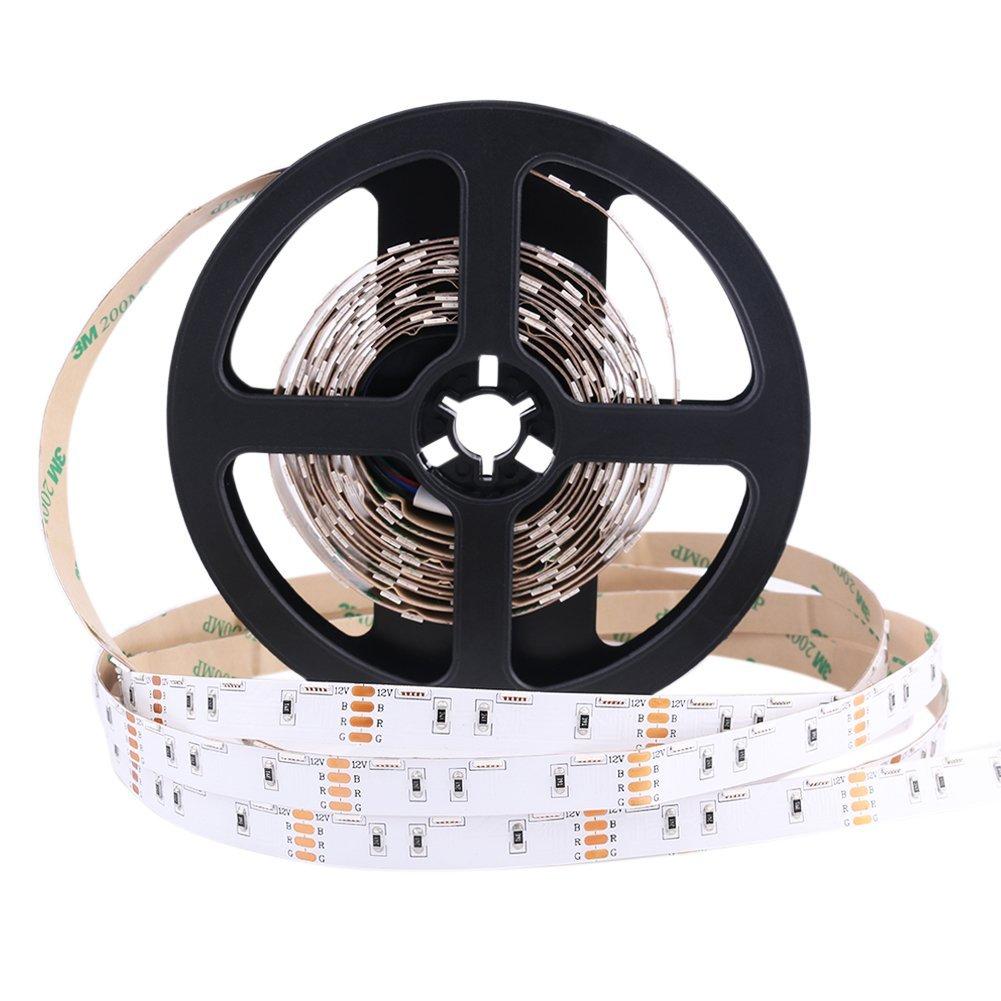 DC12V  SMD020 Side Emitting RGB Color Changing LED Strip Lights 60LEDs Per Meter 10mm White PCB Flexible Adhesive Tape - LEDStrips8