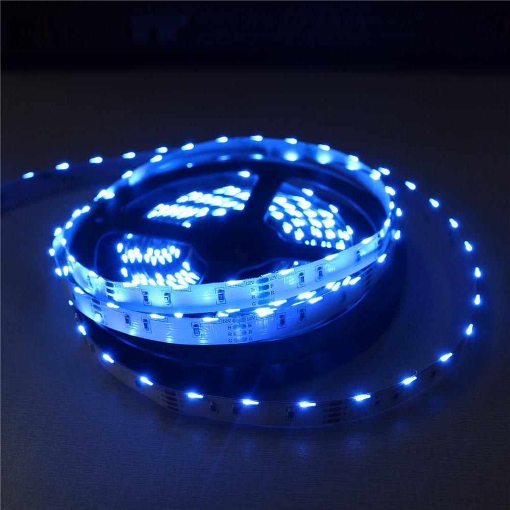 DC12V  SMD020 Side Emitting RGB Color Changing LED Strip Lights 60LEDs Per Meter 10mm White PCB Flexible Adhesive Tape - LEDStrips8