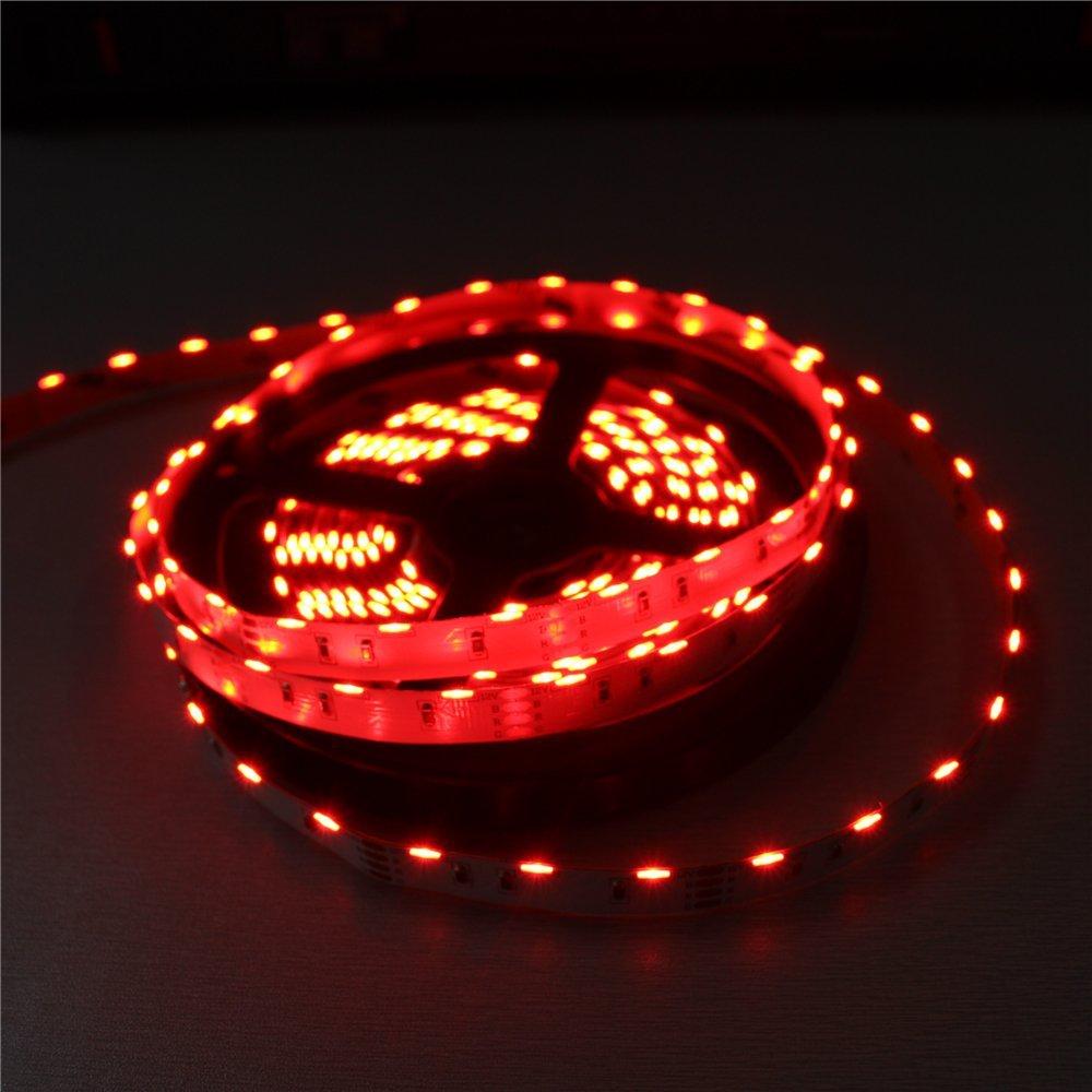DC12V  SMD020 Side Emitting RGB Color Changing LED Strip Lights 60LEDs Per Meter 10mm White PCB Flexible Adhesive Tape - LEDStrips8