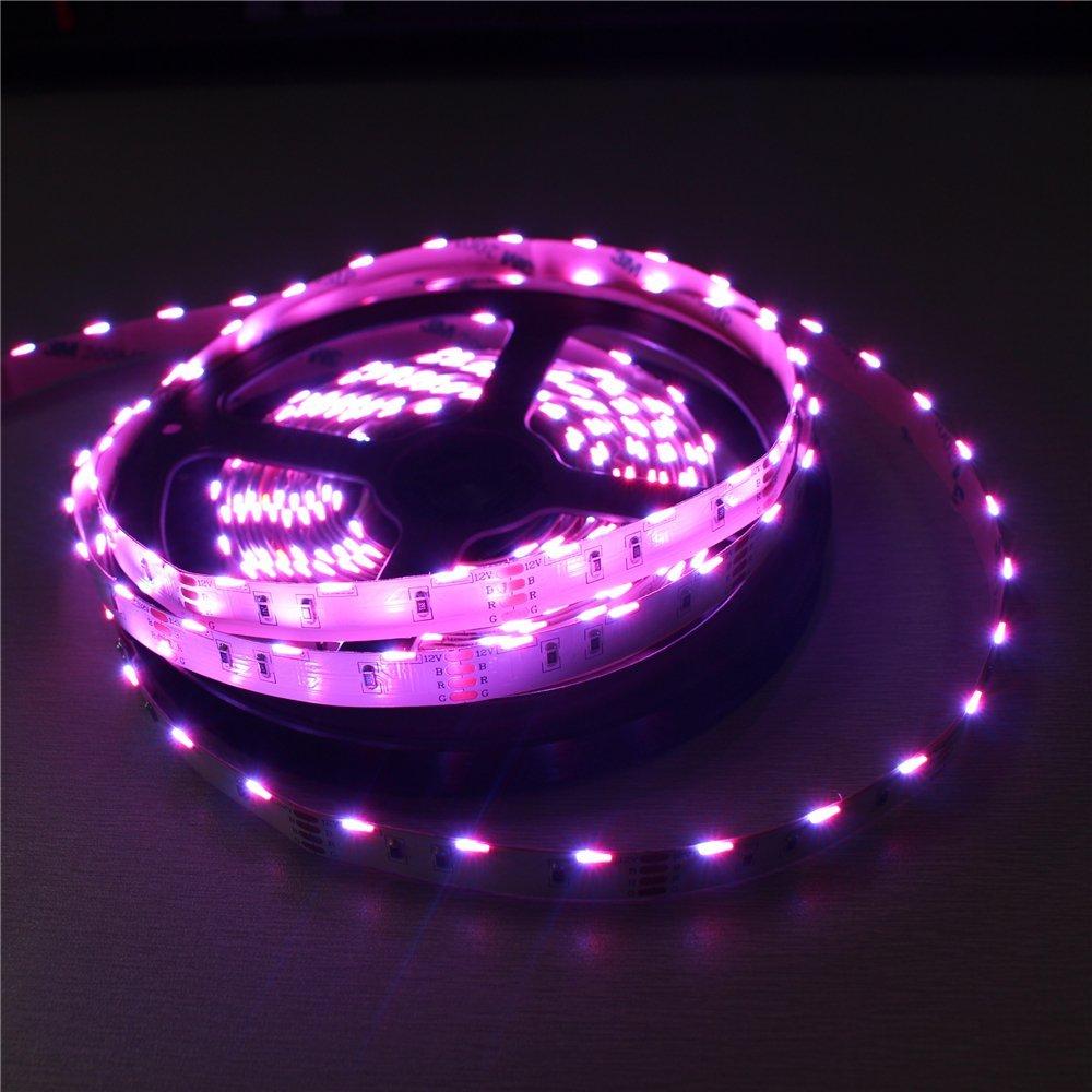 DC12V  SMD020 Side Emitting RGB Color Changing LED Strip Lights 60LEDs Per Meter 10mm White PCB Flexible Adhesive Tape - LEDStrips8