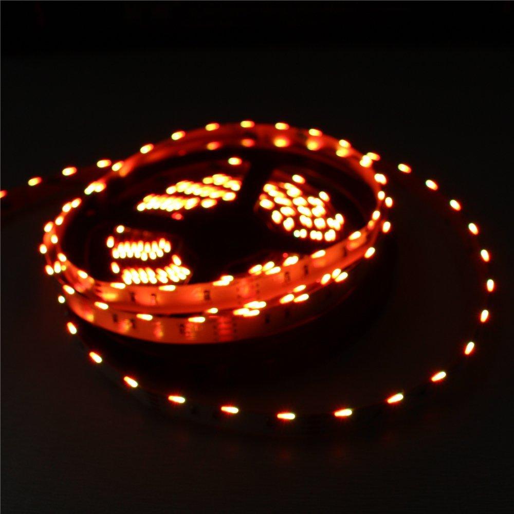 DC12V  SMD020 Side Emitting RGB Color Changing LED Strip Lights 60LEDs Per Meter 10mm White PCB Flexible Adhesive Tape - LEDStrips8
