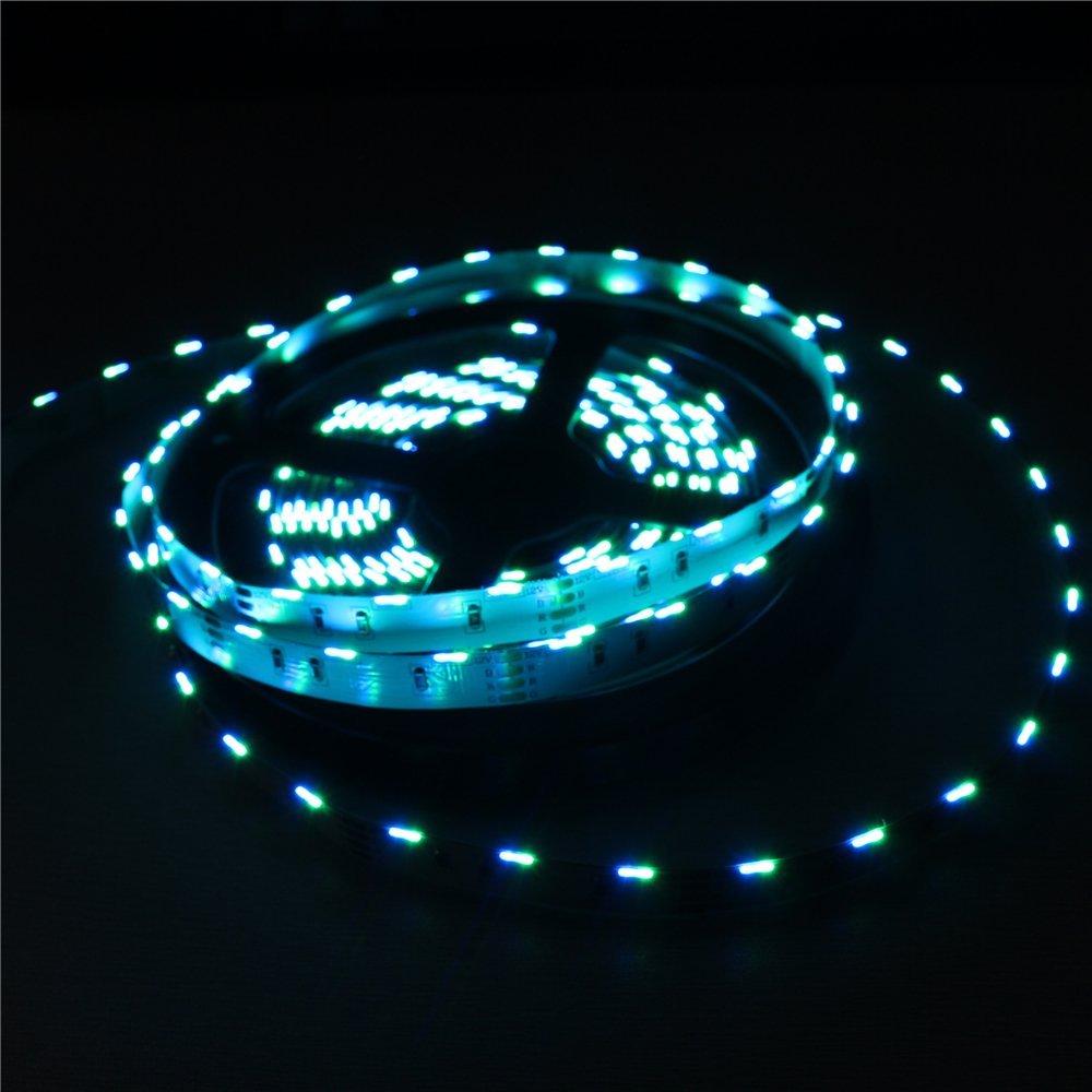 DC12V  SMD020 Side Emitting RGB Color Changing LED Strip Lights 60LEDs Per Meter 10mm White PCB Flexible Adhesive Tape - LEDStrips8