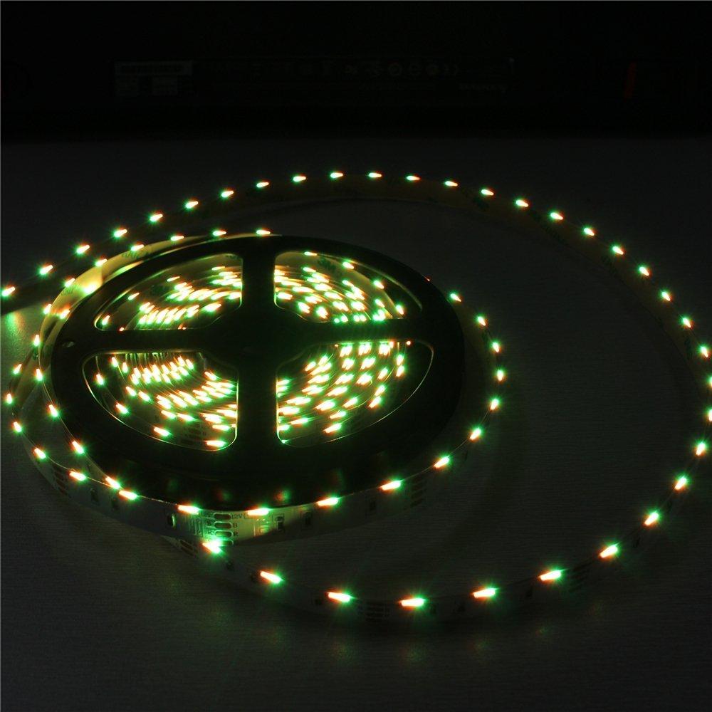 DC12V  SMD020 Side Emitting RGB Color Changing LED Strip Lights 60LEDs Per Meter 10mm White PCB Flexible Adhesive Tape - LEDStrips8