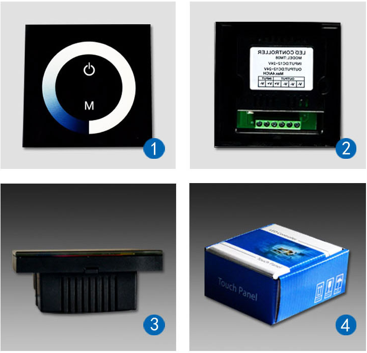 12V-24V DC TM06 Wall Panel Touchable Color Ring LED Dimmer Controller for Single Color LED Strips - LEDStrips8