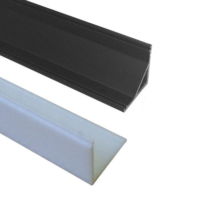 5/10/25/50 Pack Black V01 16x16mm V-Shape Vertical Angle Cover Internal Width 12mm Corner Mounting LED Aluminum Channel with End Caps and Mounting Clips Aluminum Extrusion - LEDStrips8