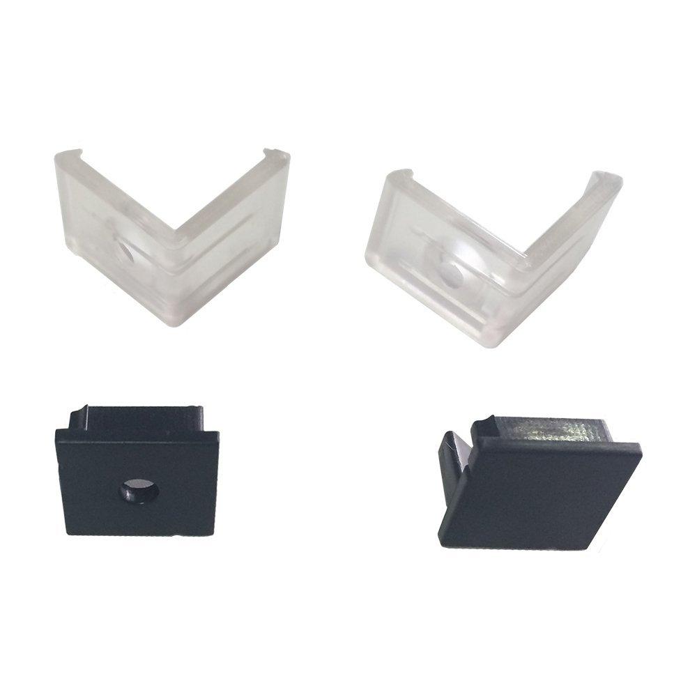 5/10/25/50 Pack Black V01 16x16mm V-Shape Vertical Angle Cover Internal Width 12mm Corner Mounting LED Aluminum Channel with End Caps and Mounting Clips Aluminum Extrusion - LEDStrips8