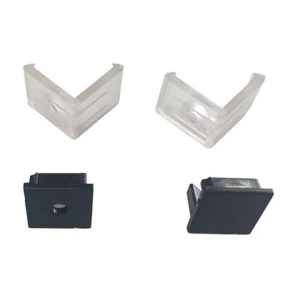 5/10/25/50 Pack Black V01 16x16mm V-Shape Vertical Angle Cover Internal Width 12mm Corner Mounting LED Aluminum Channel with End Caps and Mounting Clips Aluminum Extrusion - LEDStrips8