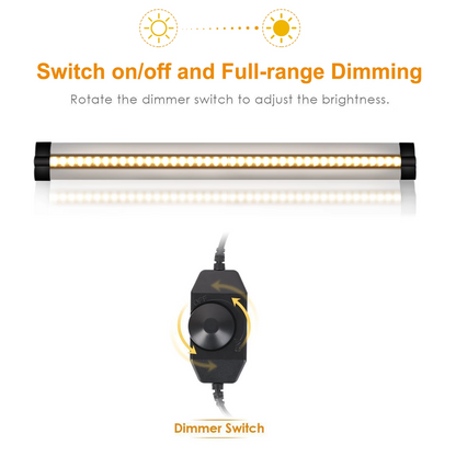 Ultra Thin LED Under Cabinet Lighting, Dimmable Under Counter Lighting, 10W 600LM CRI90, Daylight White 5000K, All Accessories Included, 2 Pack - LEDStrips8