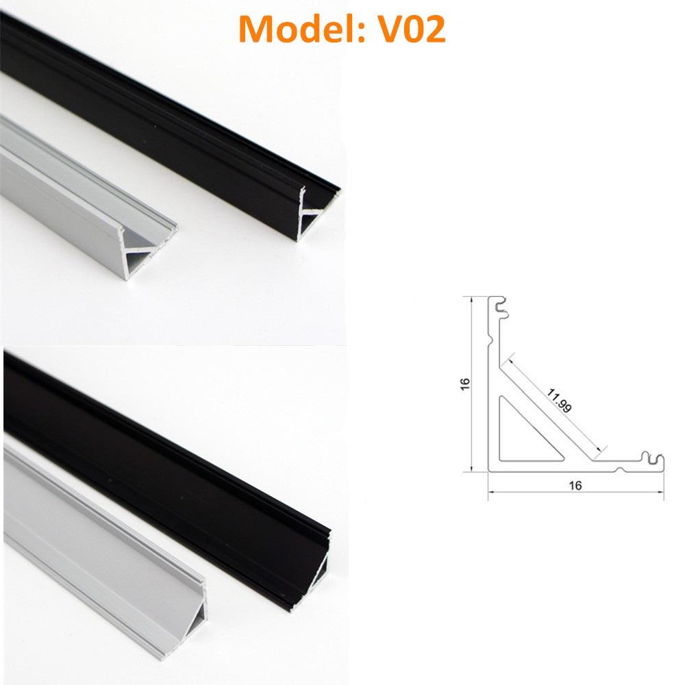 Seperate Aluminum Housing Only for U-Shape and V-Shape LED Aluminum Profile, Fit for U01, U02, U03, U04, U05, U06, V01, V02, V03 - LEDStrips8